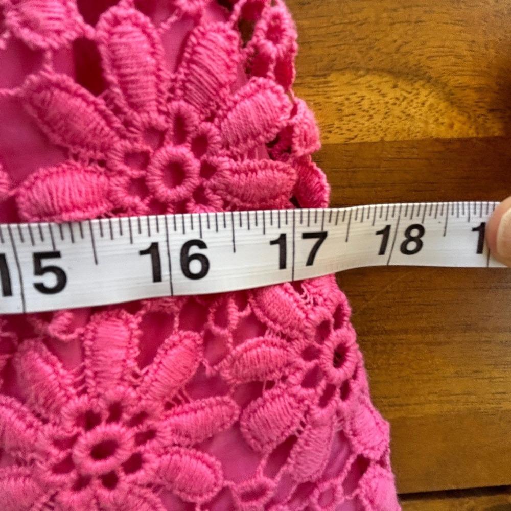 Lilly Pulitzer Marquette Crochet Shift Dress Passion Fruit Pink Size 0 - Picture 7 of 9